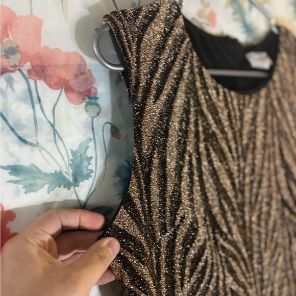 Vintage Black and Gold Zebra Pattern Midi Dress - Picture 3 of 8